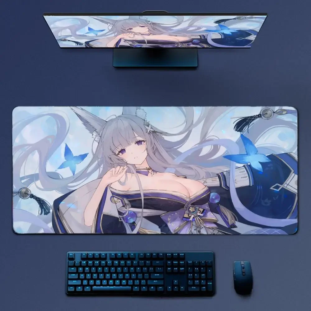 Sexy Girl Shinano Musashi Azur Lane Mousepad Large Gaming Mouse Pad LockEdge Thickened Computer Keyboard Table Desk Mat