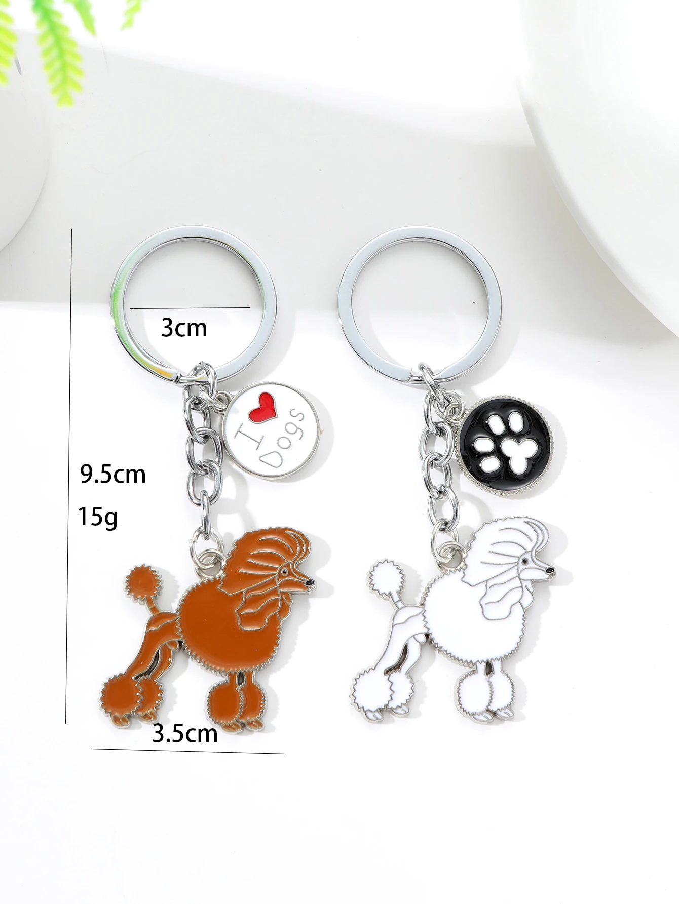 1PCS Alloy Car keyring Poodle Dog Keychain Cute animal Cartoon pet Keychain dog Gift For lovers Jewelry