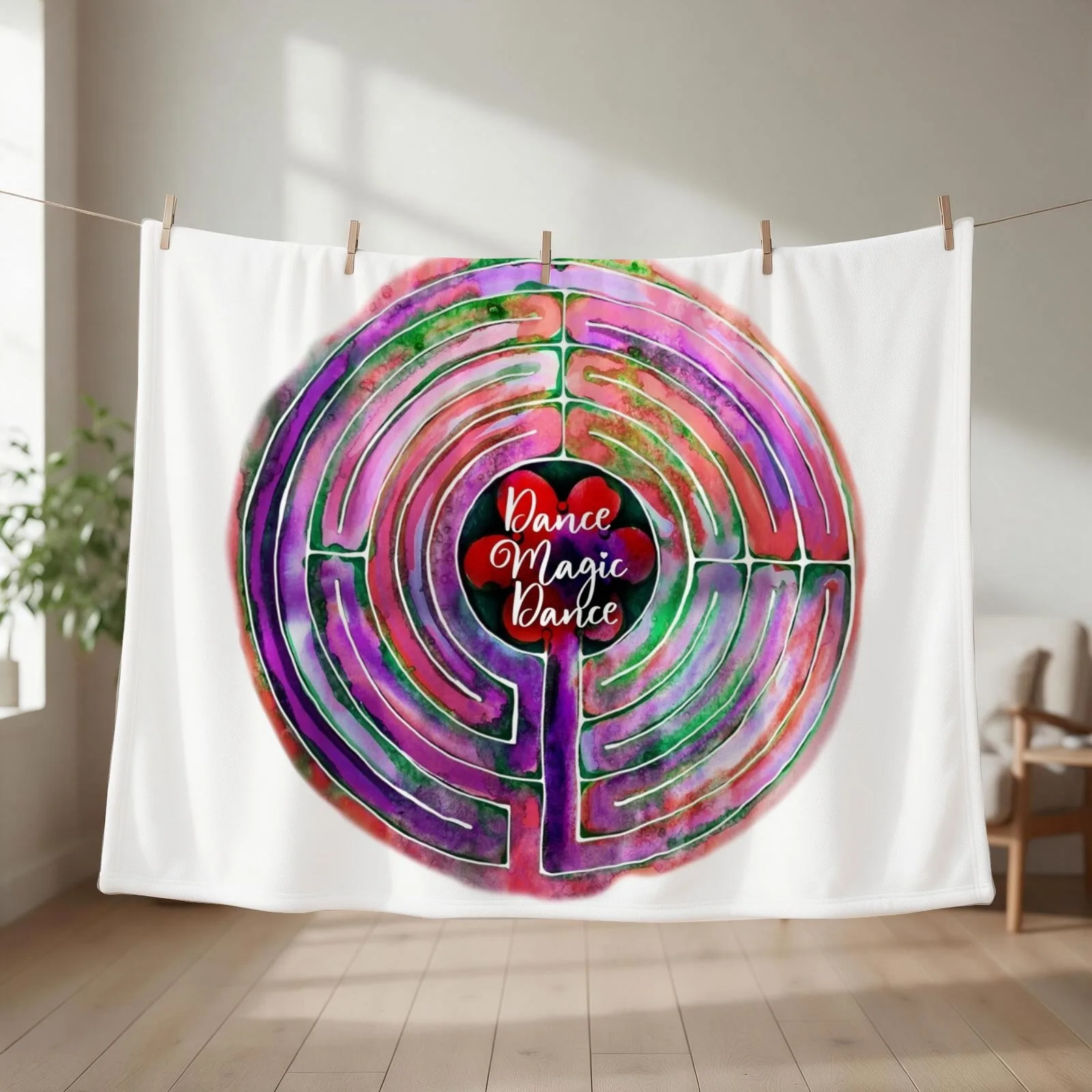 Labyrinth Dance Magic Dance Throw Blanket couch cozy soft plush fuzzy picnic outdoor blanket