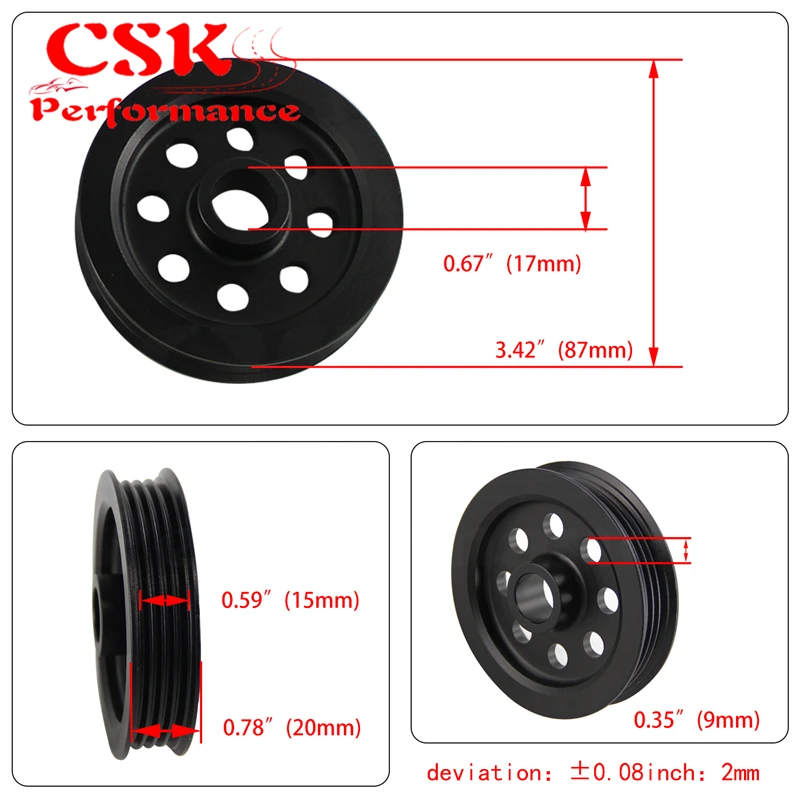 LIGHT-WEIGHT CRANK PULLEY Fits For Nissan skyline GTS GTR RB20 RB25 RB26 PULLEY BLACK