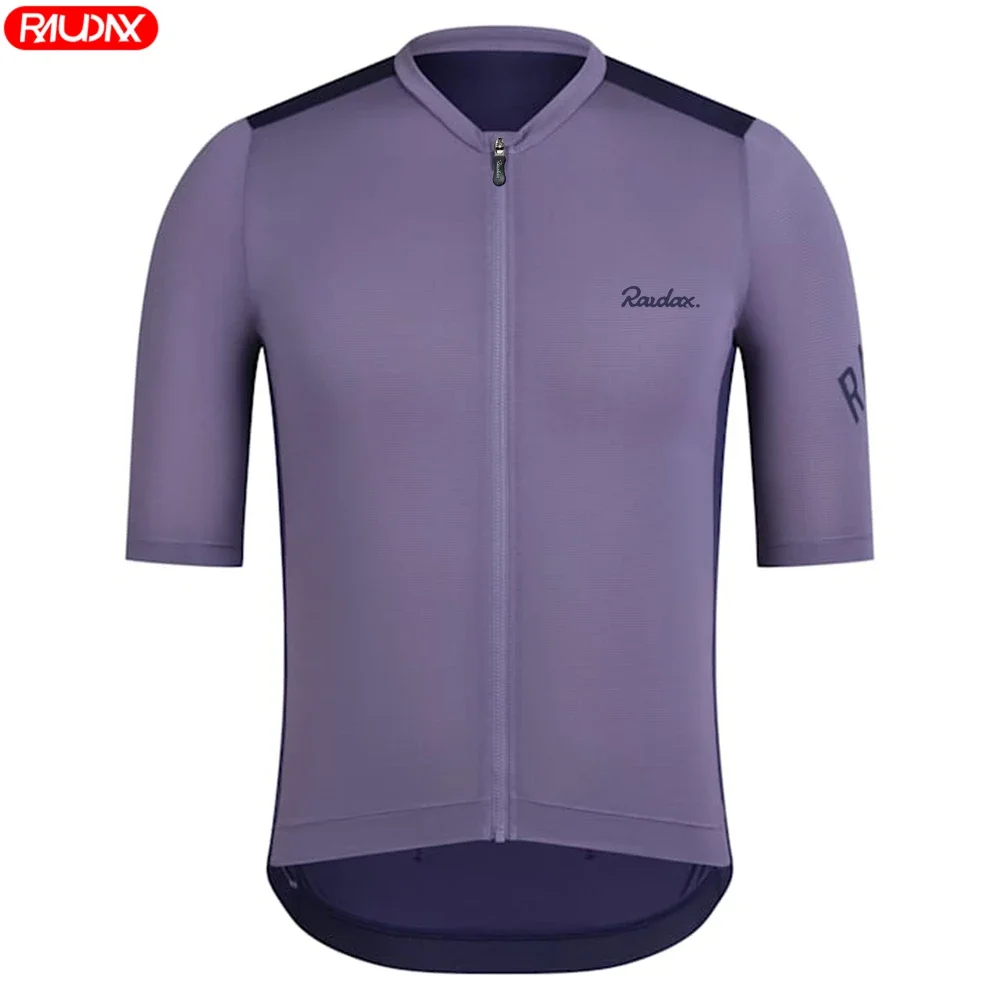 Raudax-Camiseta de ciclismo clásica morada, camisetas de carreras de ciclismo, ropa de ciclista de manga corta, camisa, Maillot, ropa de bicicleta de verano