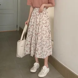 New Spring Summer Fashion Ball Gown Long Skirt Women Elegant Regular Fit A-line Pleated Skirts Ladies Casual Suit Skirt