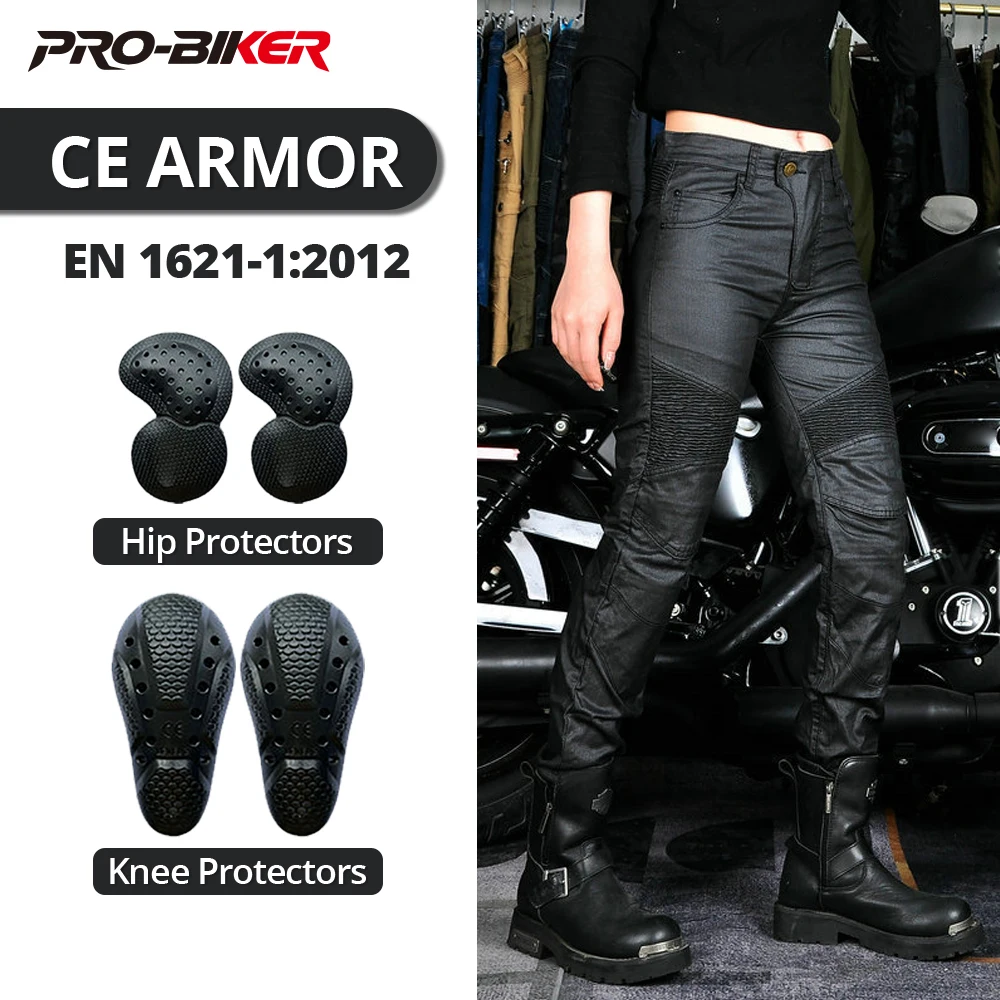 

Women Motorcycle Pants Waterproof Windproof Motorbike Elastic Leather Pants Outdoor Motocross Riding Pants With Protective Gear