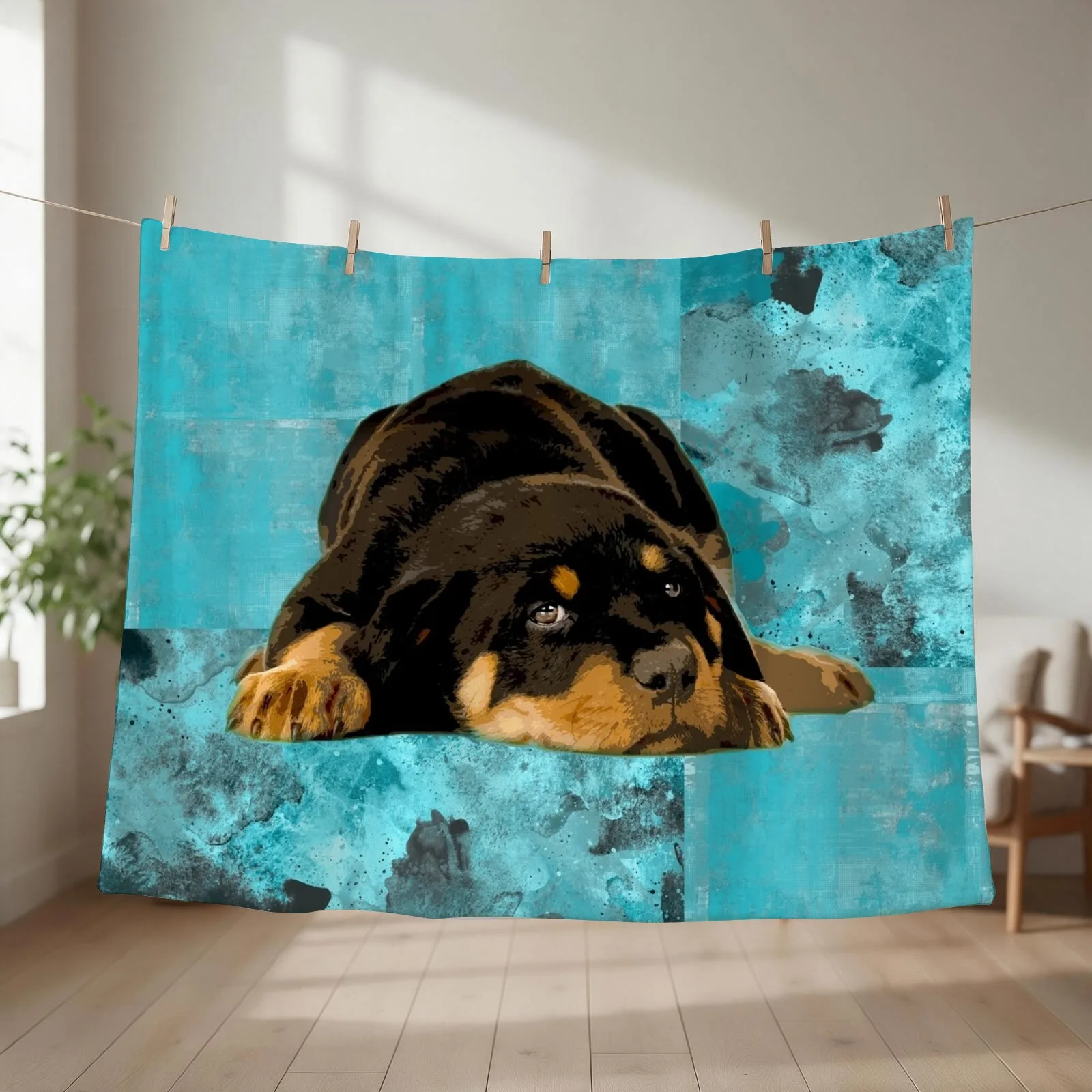 Rottweiler- Metzgerhund Puppy Throw Blanket couch cozy soft plush fuzzy picnic outdoor blanket
