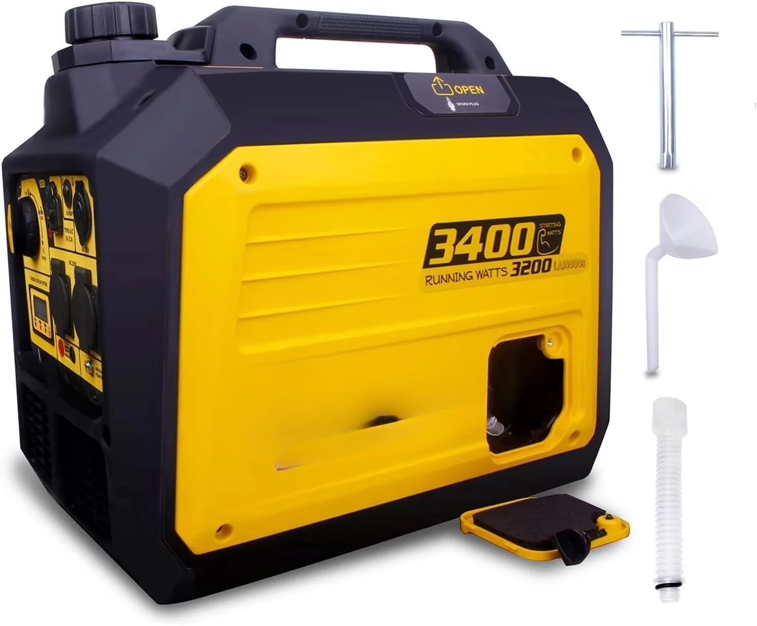 Aceup Energy Generador inversor portátil silencioso de 3400 vatios alimentado por gasolina con certificación CE para el hogar Camping RV EURO-V refrigerado por aire