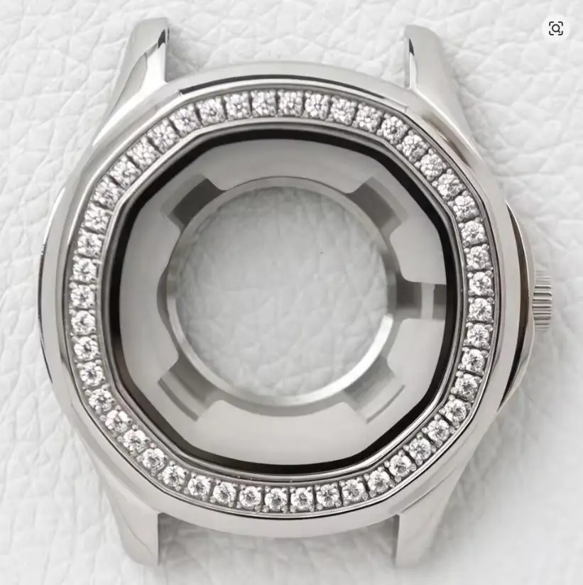 NH05 Case Women's Diamonds Watch Case 10ATM Waterproof for AQUANAUT Nautilus Case Mod Accessories fit NH05 NH06 Movement Parts