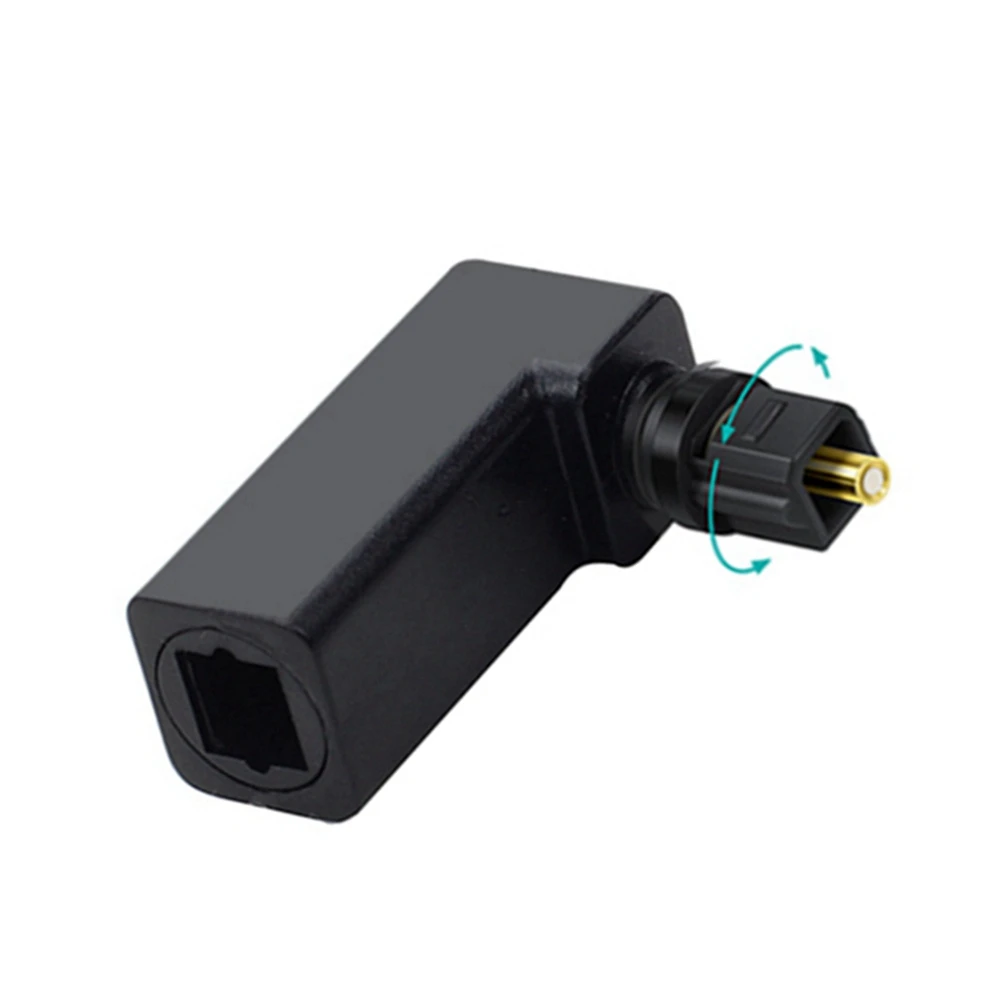 EMK Spdif Optical Connector Toslink 90 Degree Optical Audio Cable Adapter Male to Female Right Angle Stereo Audio 360 Rotates