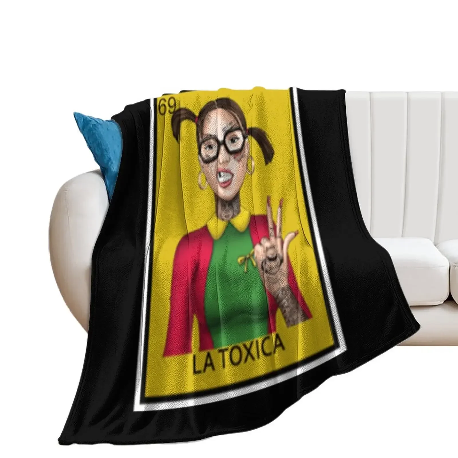 

loteria, la toxica, Chilindrina, mexican bingo, latino, Throw Blanket Sofa valentine gift ideas Custom Summer Beddings Blankets