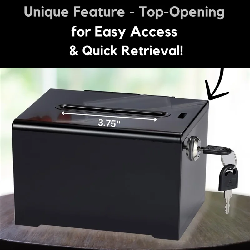 SQPP-Donation Box With Lock - Acrylic Suggestion Box With Slot, Ballot Lock Box With Sign Holder For Raffle, Voting