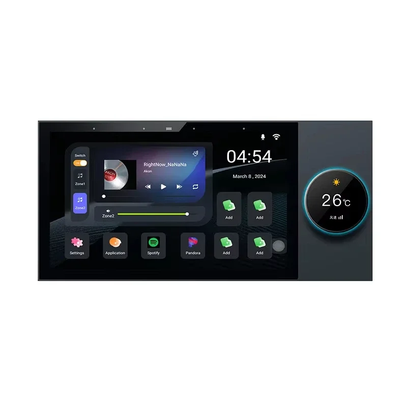 T7 7 Inch Android 11 Audio Player 8x25w Speaker Amplificador TUYA Zigbee Gateway Smart Control Panel Wall Amplifier