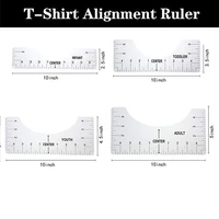 4pcs T-Shirt Ruler Guide Shirt Alignment Tool T-Shirt Alignment Ruler with Clothing Size Chart for Adult Youth Toddler Infant 4