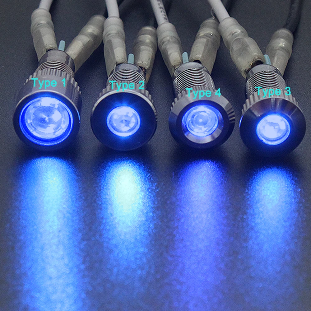 

8mm LED Metal Indicator light 8mm waterproof signal lamp 3V 5V 6V 12V 24V 220V dot light with wire red yellow blue green white
