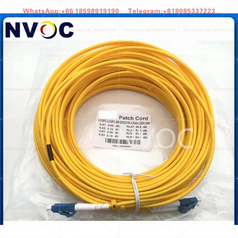 5Pcs LC-LCPC DX 25M Fiber Optical Patch Cord,LC/ST/FC/SCUPC 9/125 G652D Single Mode Yellow 2.0mm 3.0mm Duplex Cable Connector