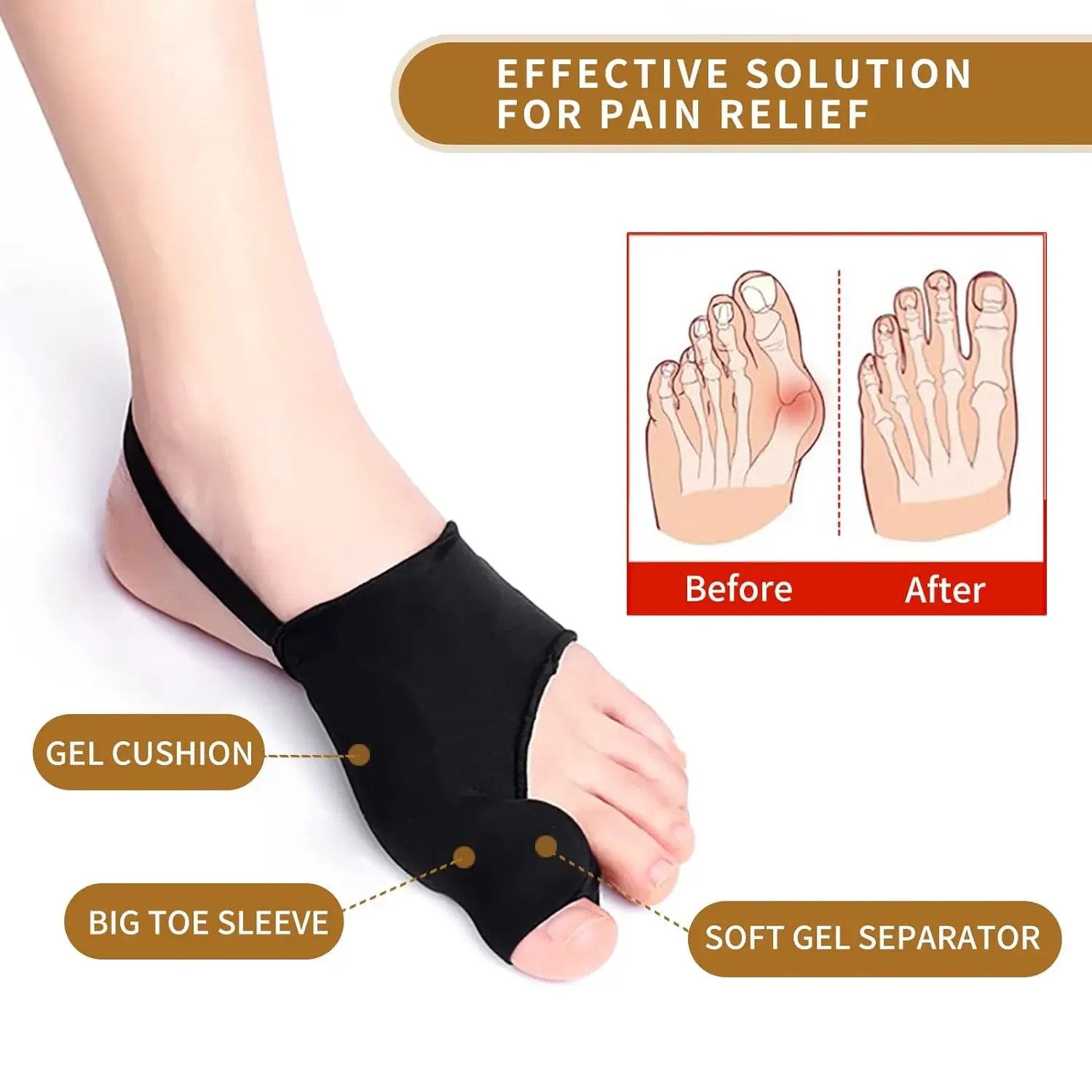 1Pc Comfortable Breathable Bunion Corrector Women Men Non-Surgical Bunion Socks Toe Corrector Hallux Valgus Big Toe Straightener