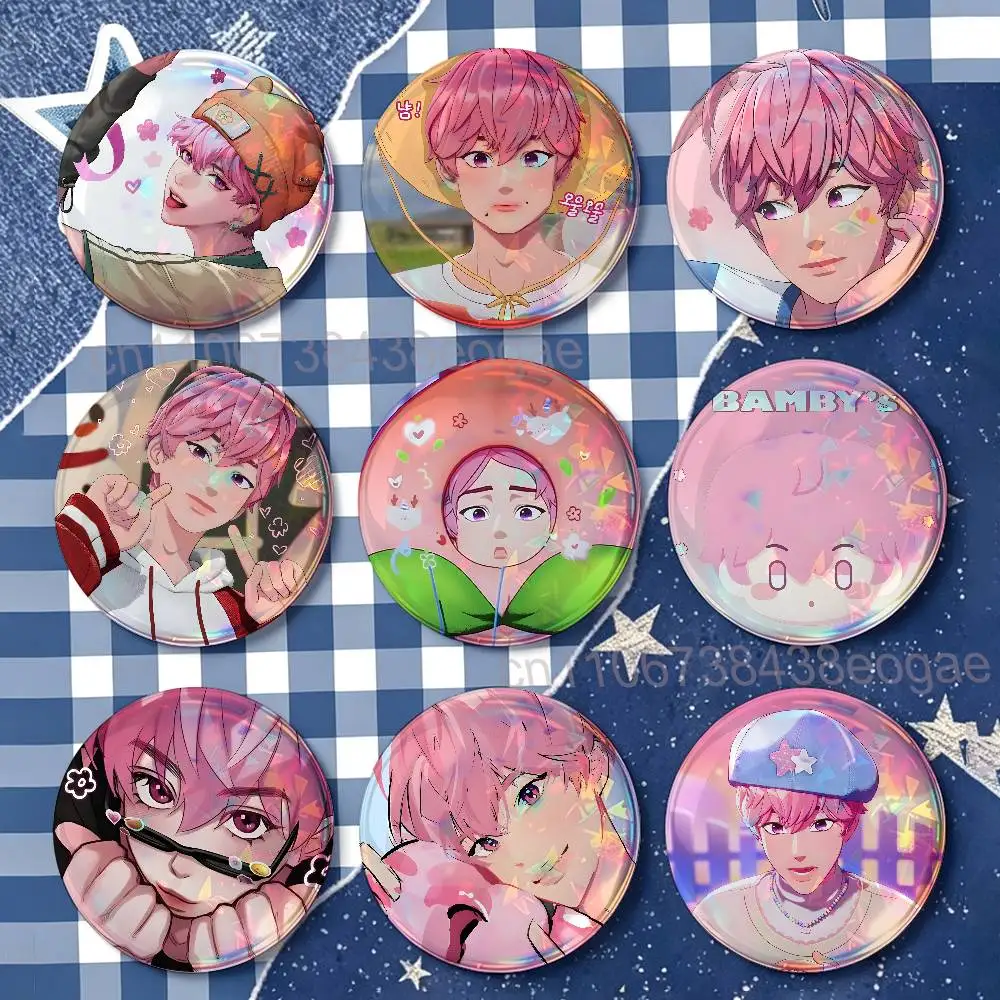 P-PLAVE B-Bamby Badges Round Nijigen Otaku Culture IP peripheral products 58mm 44mm 32mm 75mm 25mm Mini