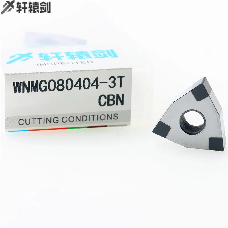 Solido Pcbn Inserto WNMG080404 WNMG080408 3T CBN Diamante Inserto Lama Rotante Per CNC Portautensili di Tornitura Tornio di Utilizzare Lo Strumento