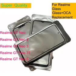 10Pcs/Lot For Realme GT Neo 2 3 3T 5 Touch Screen Panel Front Outer Glass For Realme GT Neo 5 LCD Lens With OCA Replacement