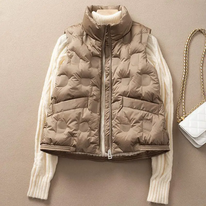 

Женский легкий пуховый жилет Caramel Down: новая осенне-зимняя коллекция, тонкая куртка-пуховик в корейском стиле для повседневной носки