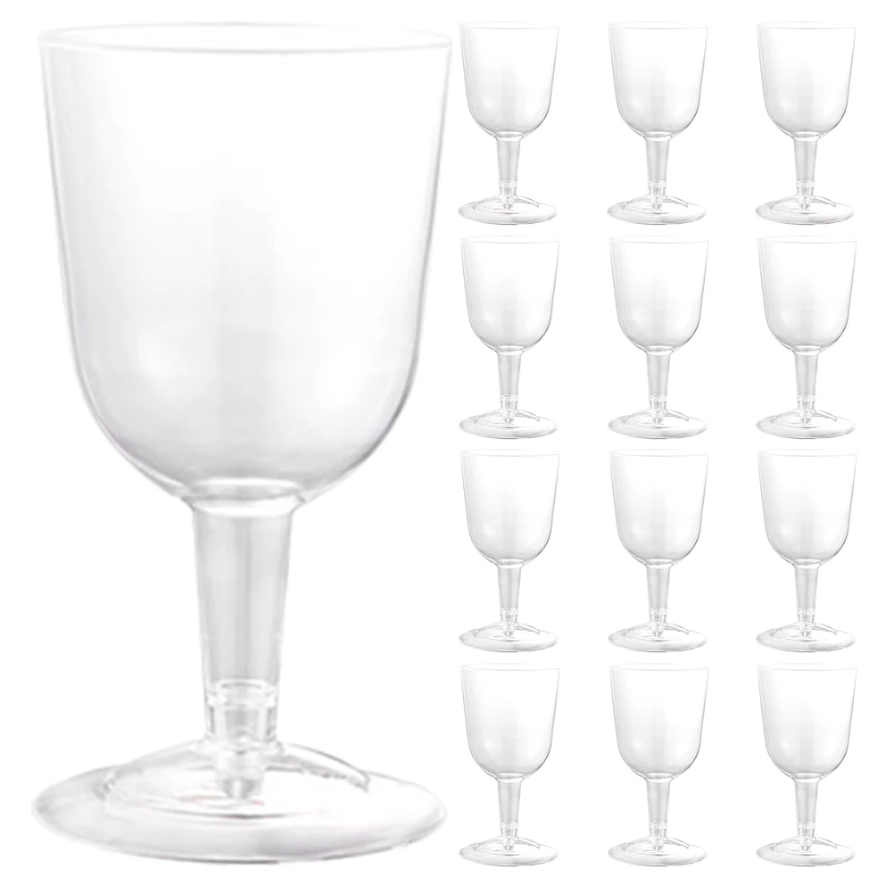 

48 Pcs Isolation Red Wine Glass Set Tumbler Plastic Slim Beverage Drinking Cups