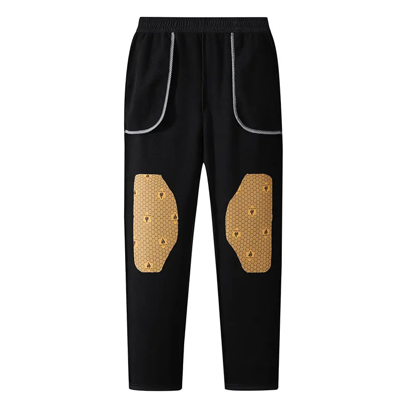 Winter Sports Long Pants Male Warm Graphene Jogging Fitness Trousers Outdoor Solid Elastic Waist Thickened Running Sports Pants