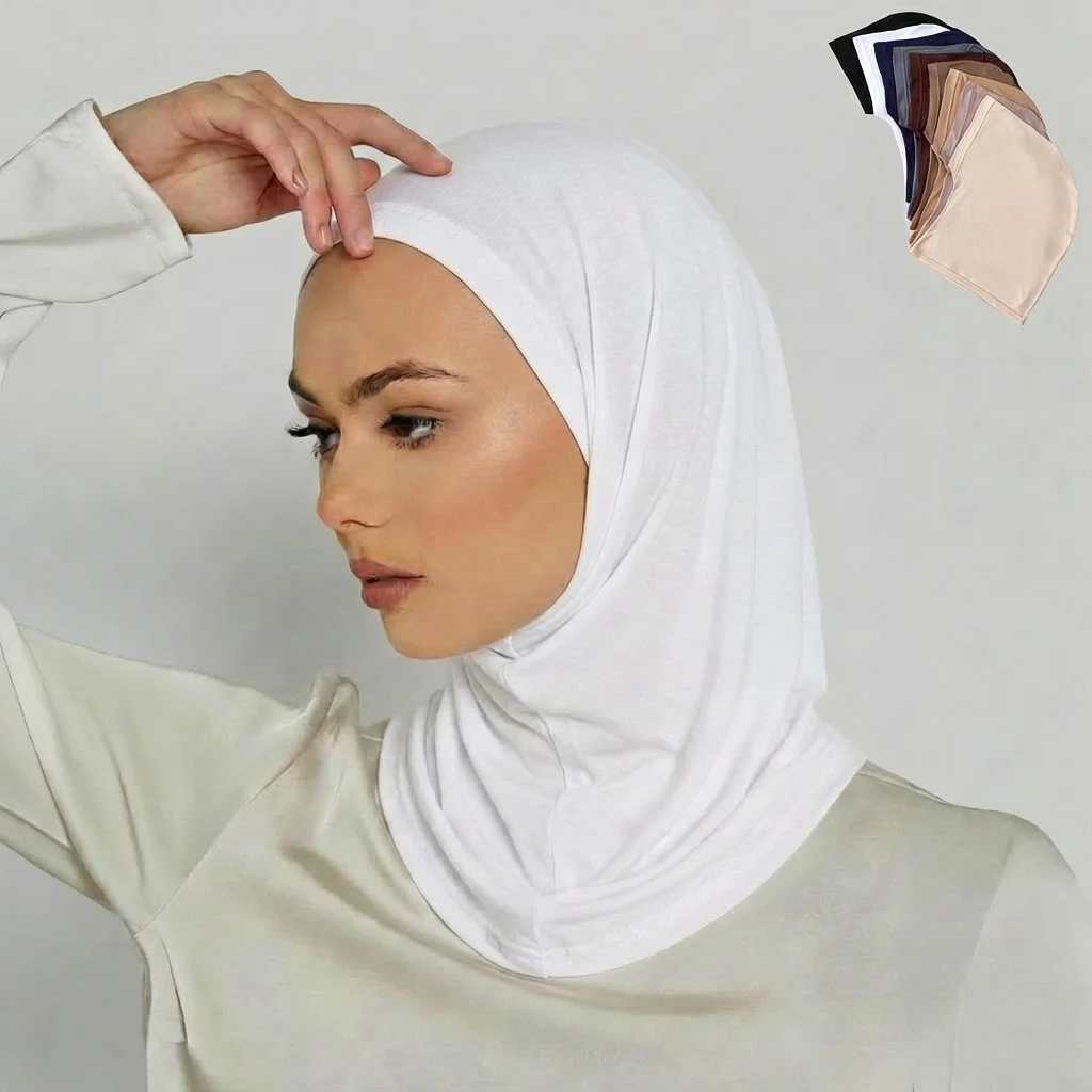 

Muslim Hijab Caps Ramadan Jersey Solid Bow Heart Rhinestone Women Underscarf Modal Cotton Hijab Turbans HeadScarf Hat Islamic