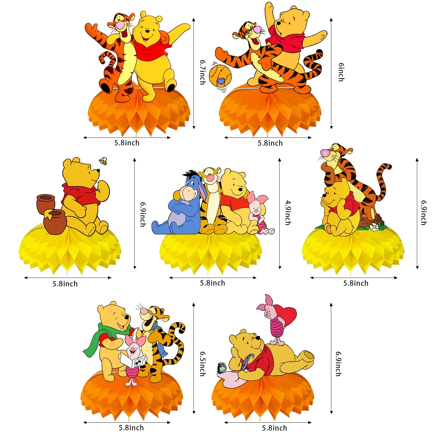 طاولة منبثقة ورقية على شكل قرص العسل من ديزني ويني ذا بوه للحفلات والمهرجانات وأعياد الميلاد وديكورات المشهد ودعائم الصور #3