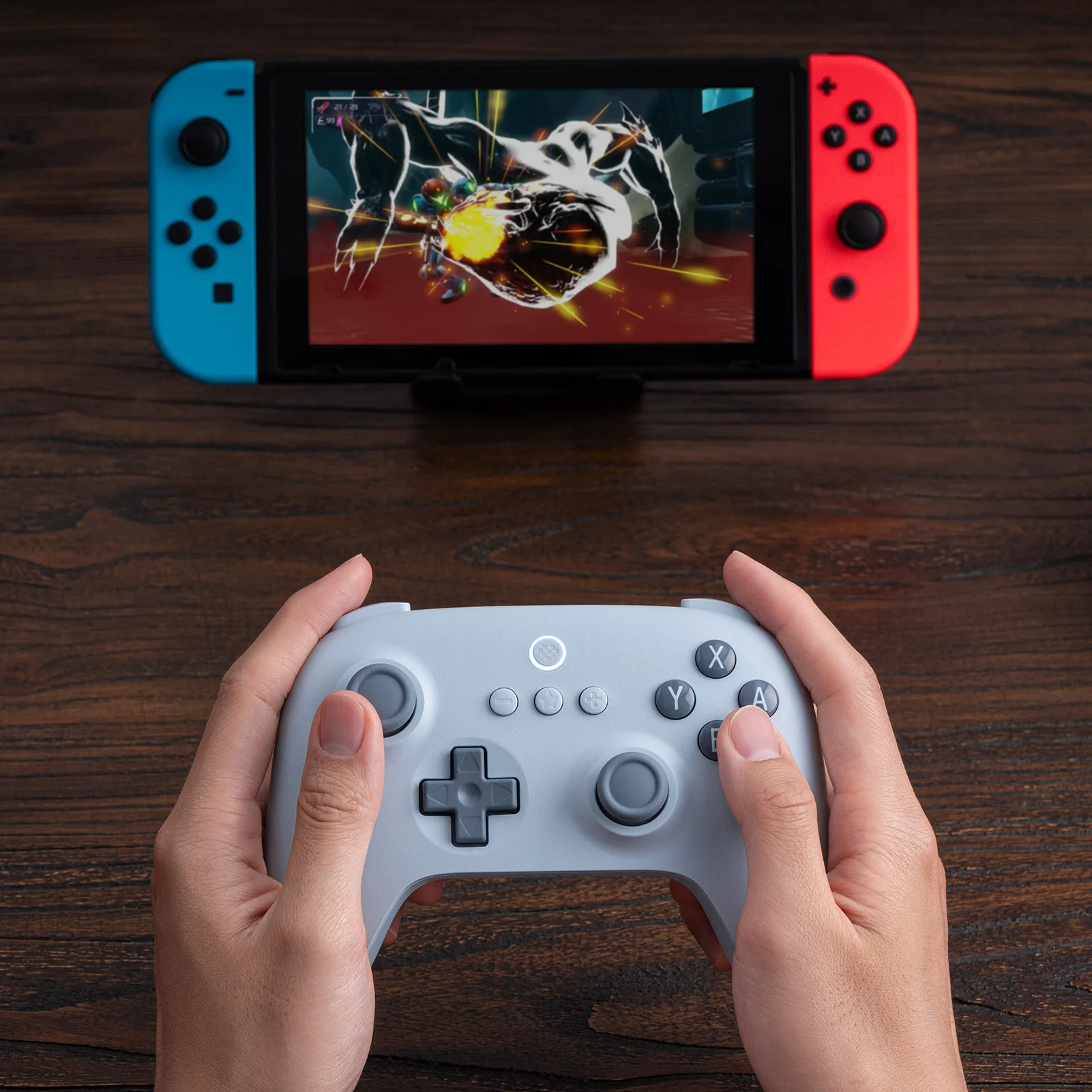 Imagem -05 - Ultimate c Controlador de Jogo Bluetooth Gamepad com Controle de Movimento de Eixos Vibração para Nintendo Switch Oled ns Lite 8bitdo