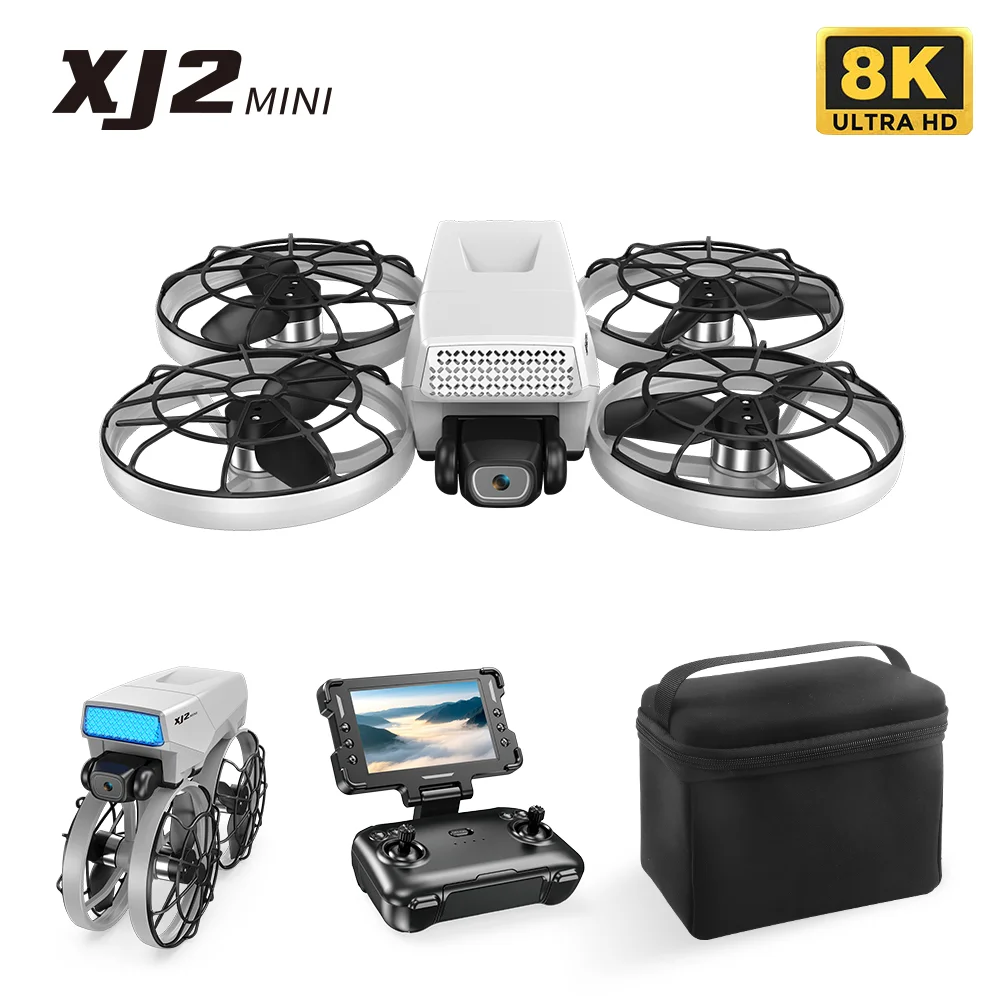 JCMO XJ2 Mini 8K Dual Camera Drone Screen Remote Foldable Drone Arm With Protective Cover 5G Wifi FPV 2.4Ghz 360 Roll Stunt New