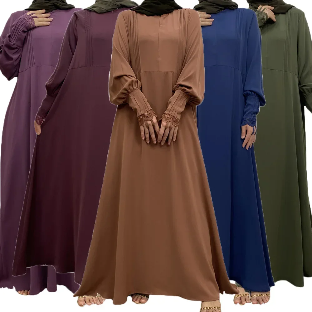 Zipper Front Abayas for Women Muslim Maxi Dress Dubai Kaftan Eid Djellaba Islam Clothing Caftan Marocain Femme Arabic Robe Gown