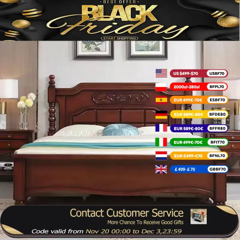 

Европейская водонепроницаемая двуспальная кровать для спальни, дизайнерская деревянная роскошная двуспальная кровать, изголовье кровати, платформа Cama Matrimonio, мебель для дома