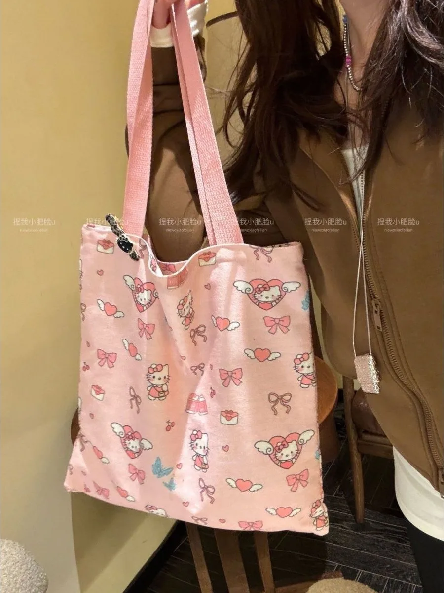 

Sanrio My Melody Anime Shopping Bag Student Large Capacity Women's Shopping Bag Cute Cartoon Anime Casual Versatile Handbag Gift