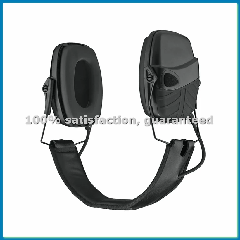 Impact Hearing Headphones Electronic Earmuffs Outdoor Sports Noise-Cancelling Headphones Black-A51M