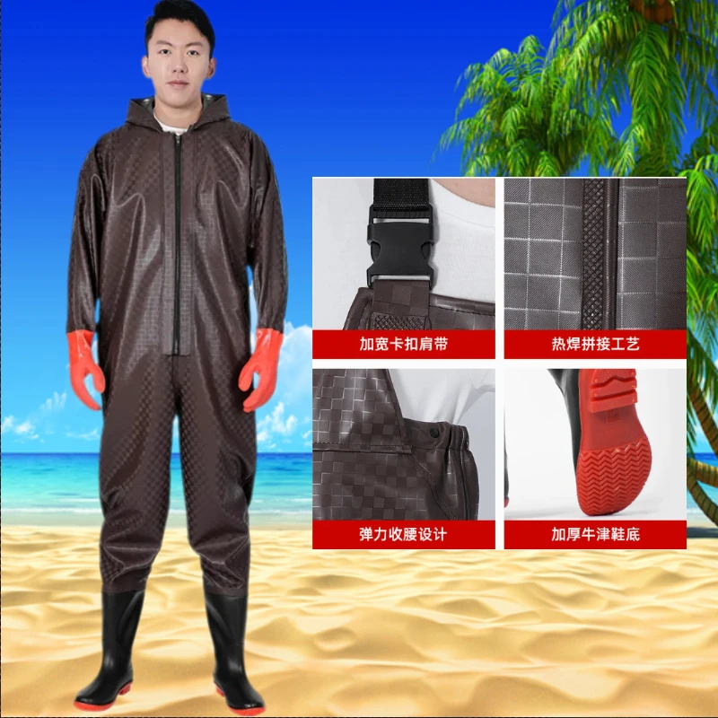 

Waterproof Pants with Chest Waders Boots Shoes Wader Set Women Clothes Jerseys Waters Thickened Apparel Men