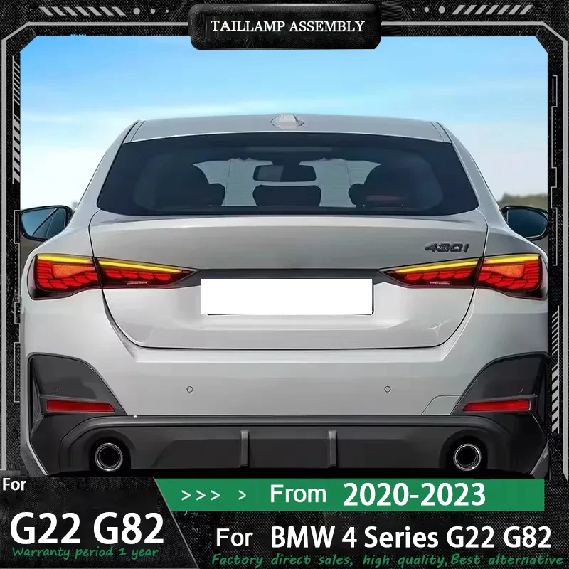 Auto LED Taillight for BMW 4 Series G22 G82 G23 2020 2021-2023 Taillight Assembly Modified M4 Dragon Scale LED Flow Turn Signal