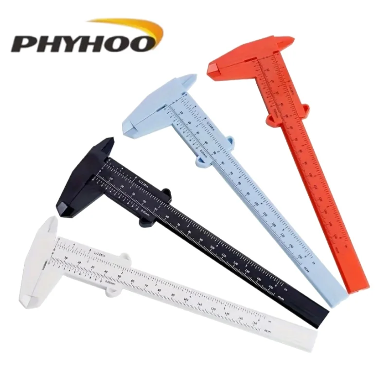 PHYHOO Dual-Scale Plastic Vernier Caliper Precision Measuring Tool for Jewelry Making DIY Crafts and Student Experiments