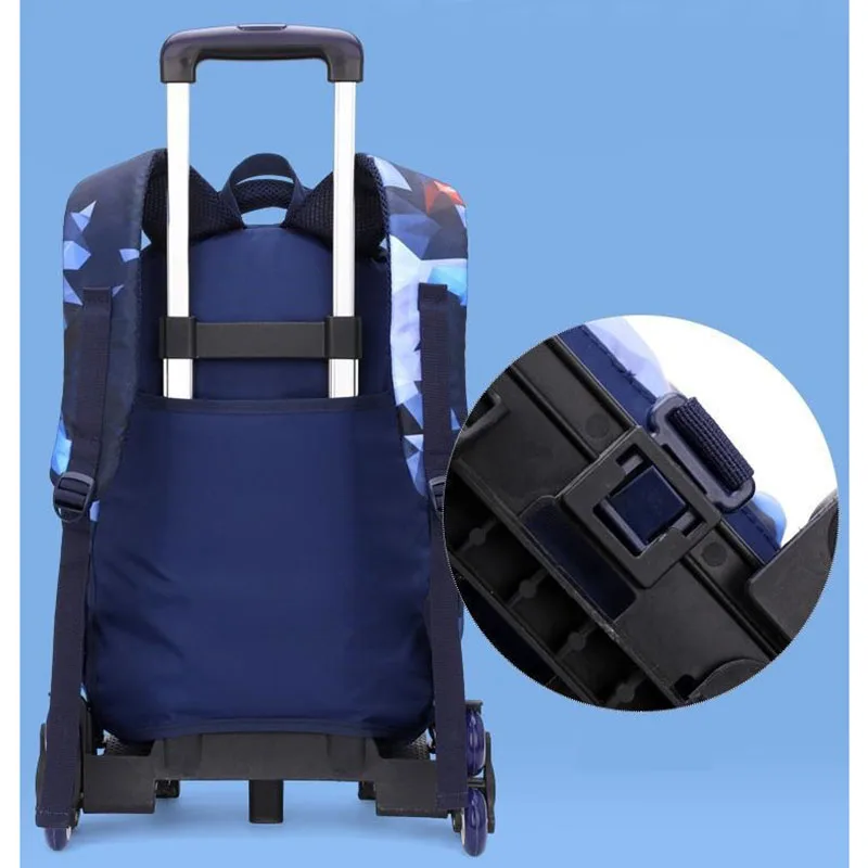 New Rolling School Backpack Trolley Bagpack with 6 Wheels Children School Bags for Teenage Boys Back Pack Girls Luggage Kid Bags