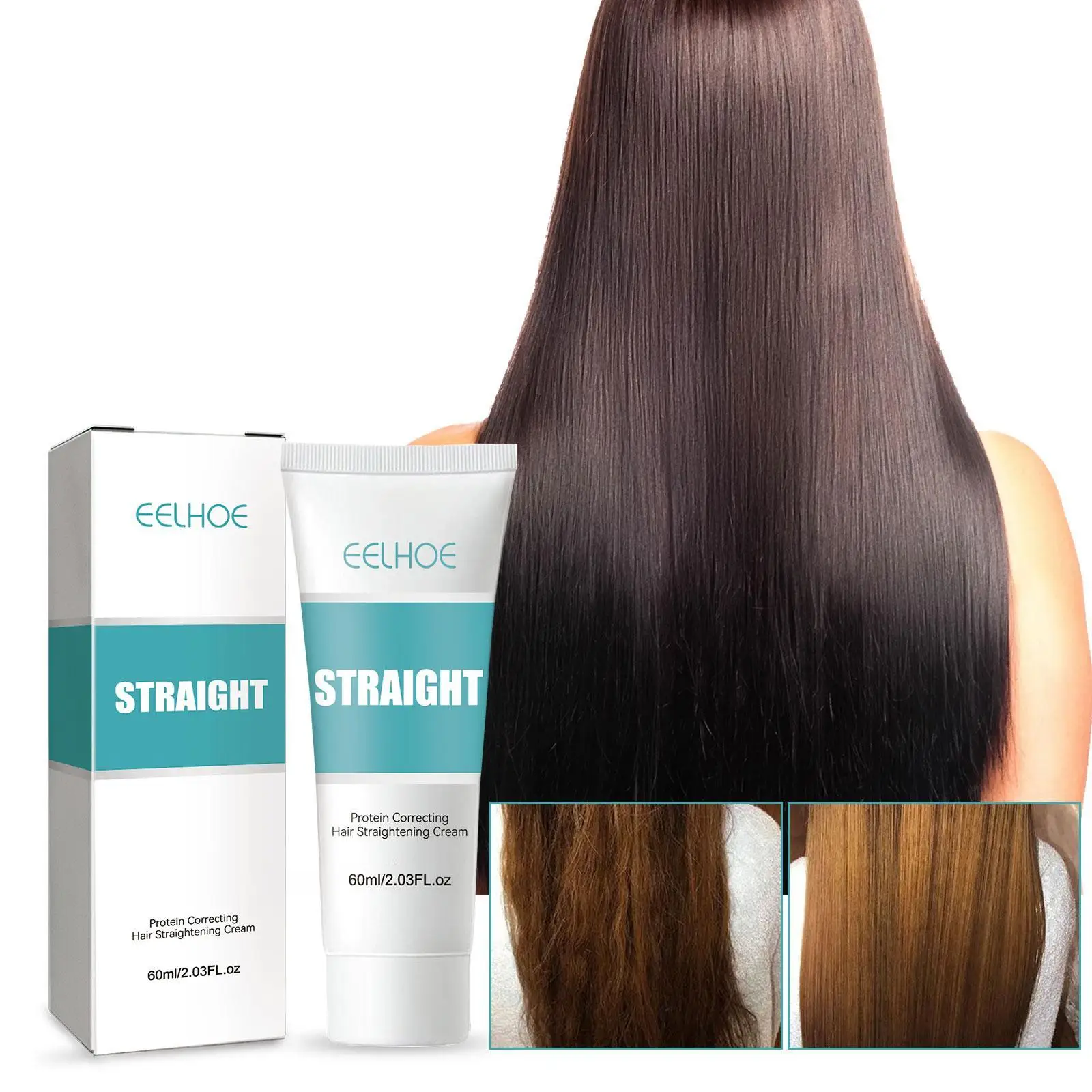 كريم لفرد الشعر من eelho-Keratin ، علاج تالف احترافي ، تنعيم أسرع ، عناية بالشعر المجعد ، كريم تصحيح البروتين