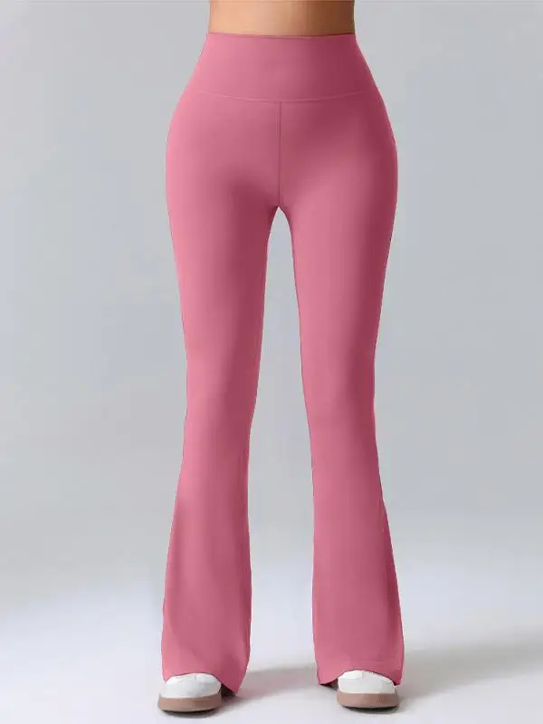 Hoge taille uitlopende yogabroek meisje sport hardlopen strakke pasvorm tweedelige set hoge elastische nieuwe 2025, zomer lange broek