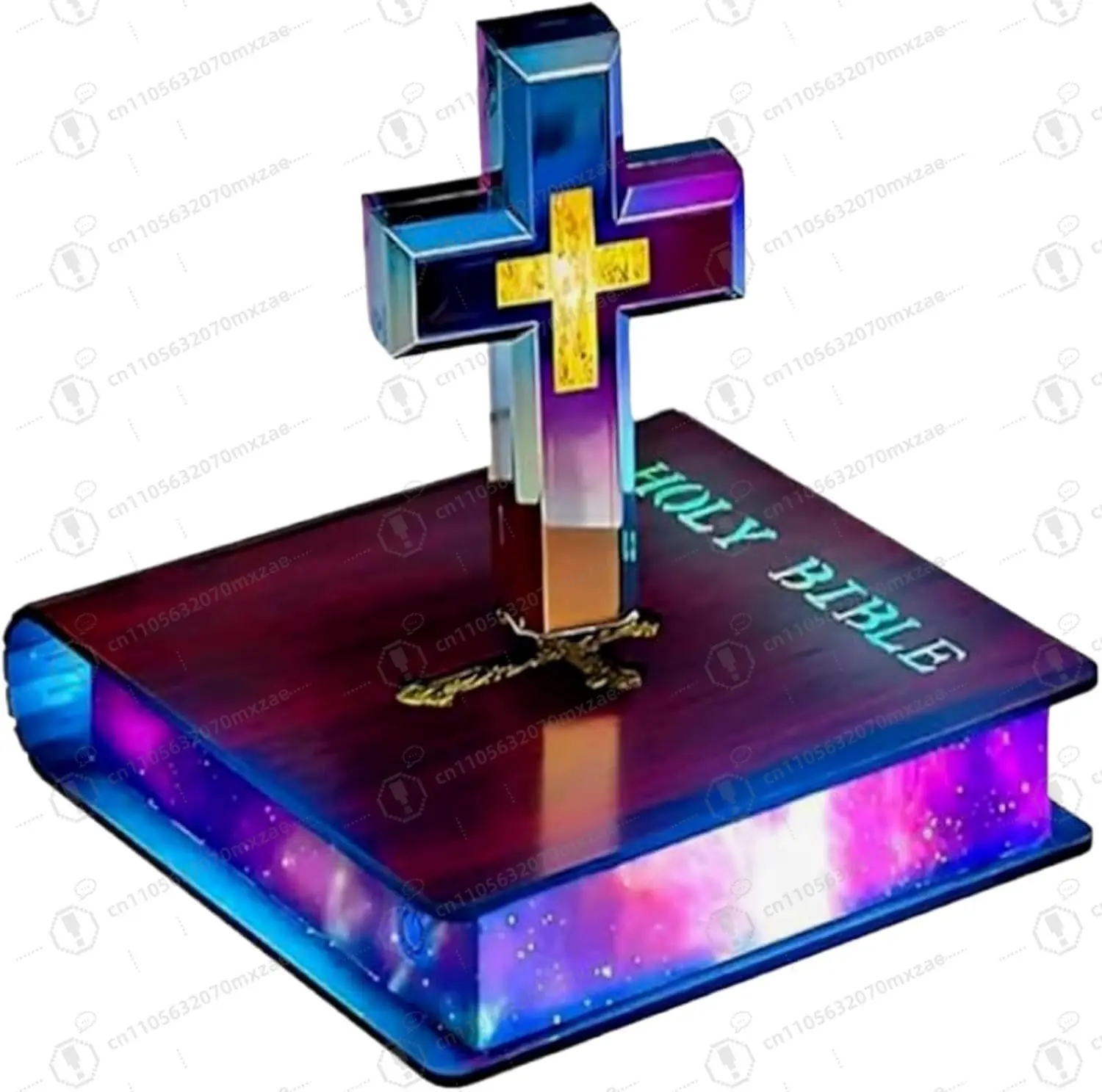 360° Rotating Magnetic Levitation Bible Night Light Christian Decor Touch Control Floating Lamp for Home Office Bedroom