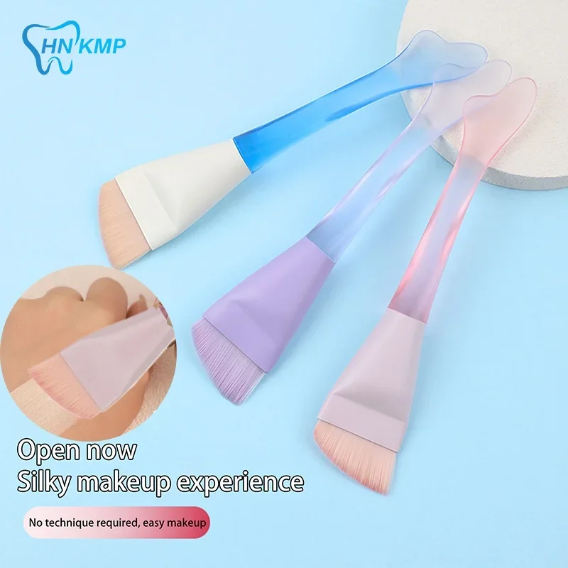 Brocha para base plana de doble cabeza, brocha para máscara sin rastro, brochas de maquillaje en crema para base mixta, herramienta de belleza para todo tipo de piel