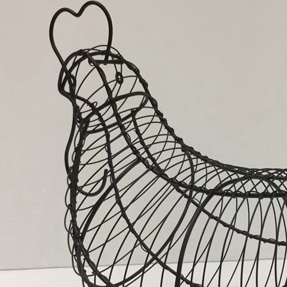 

Egg Basket Wrought Iron Storage Wire Shelf Container Fruit Rack