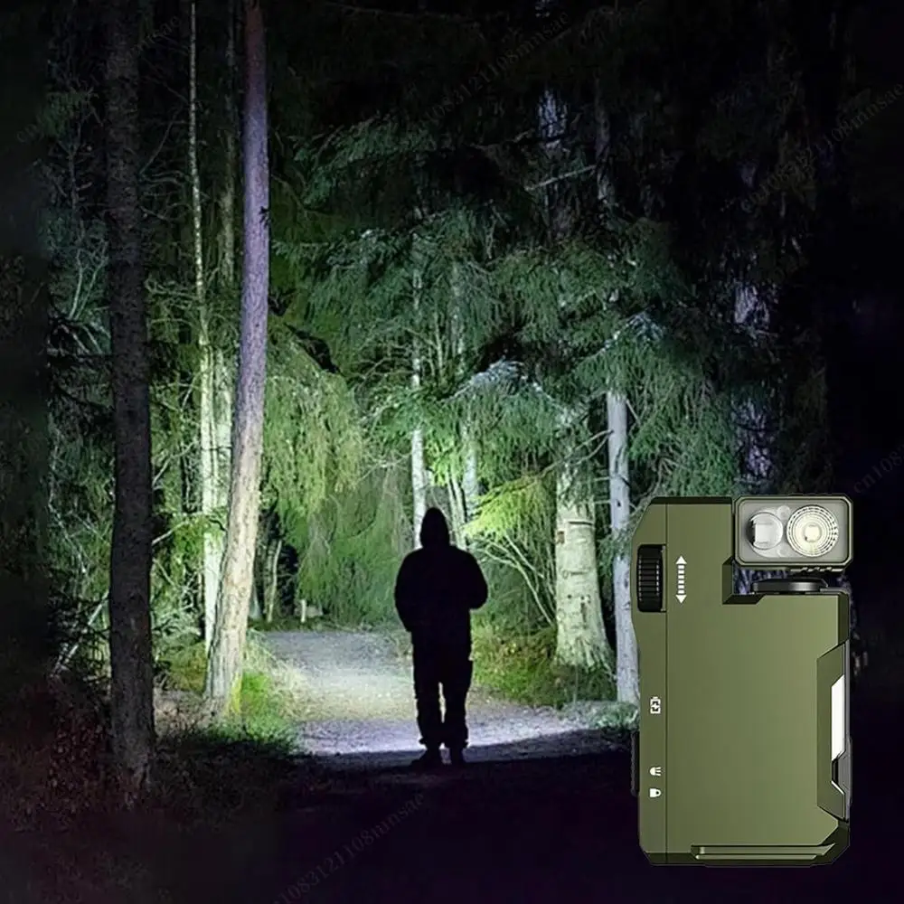 

Mini EDC Flashlight with RGB Light Dual Light Sources Flashlight Magnetic Keychain Flashlight for Travel Camping Hiking Fishing