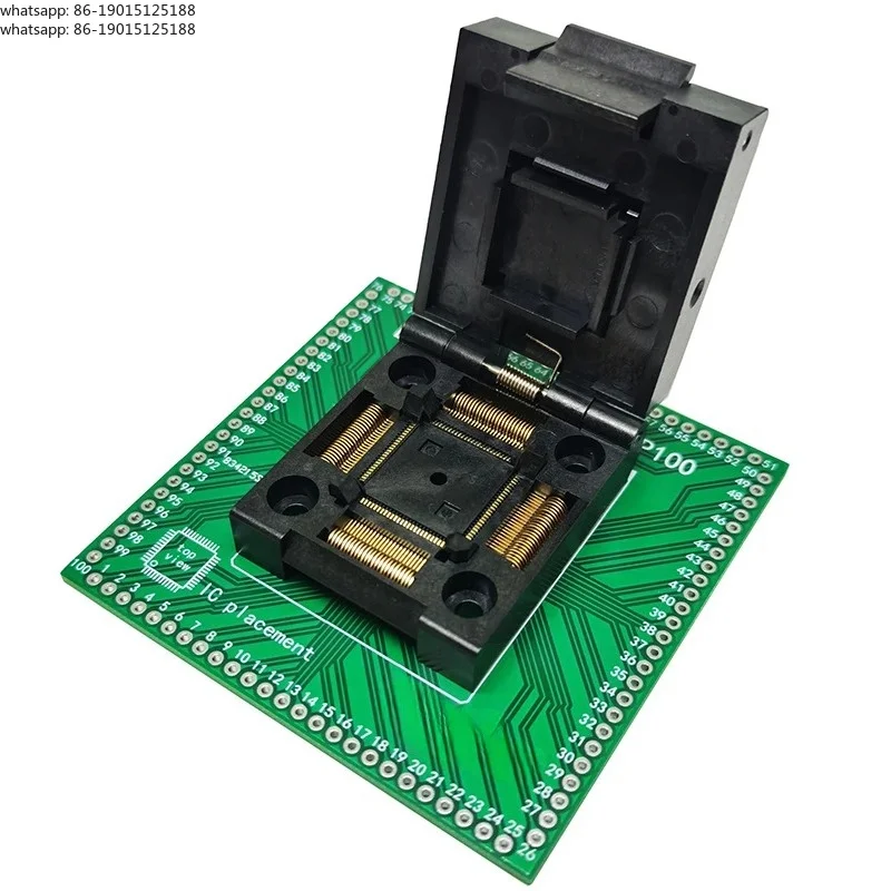 TQFP LQFP QFP100 Programming Seat SMT32 MCU Flip Cover Read and Write Programming Seat, Test Fixture