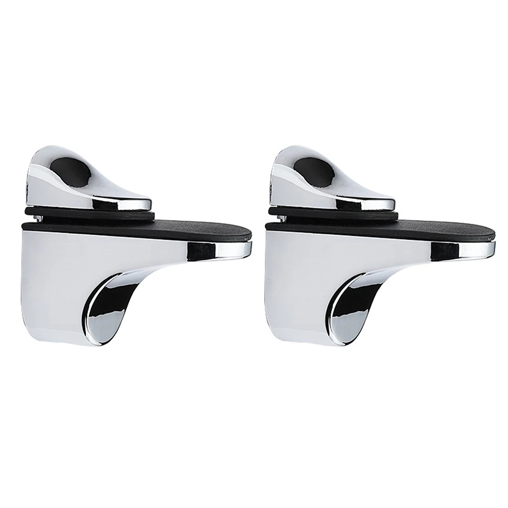 2 Pieces Small Shelf Bracket Glass Wood Support Polished Adjustable 3-20mm Fixed Smooth Holder Wine Cabinet Clamp