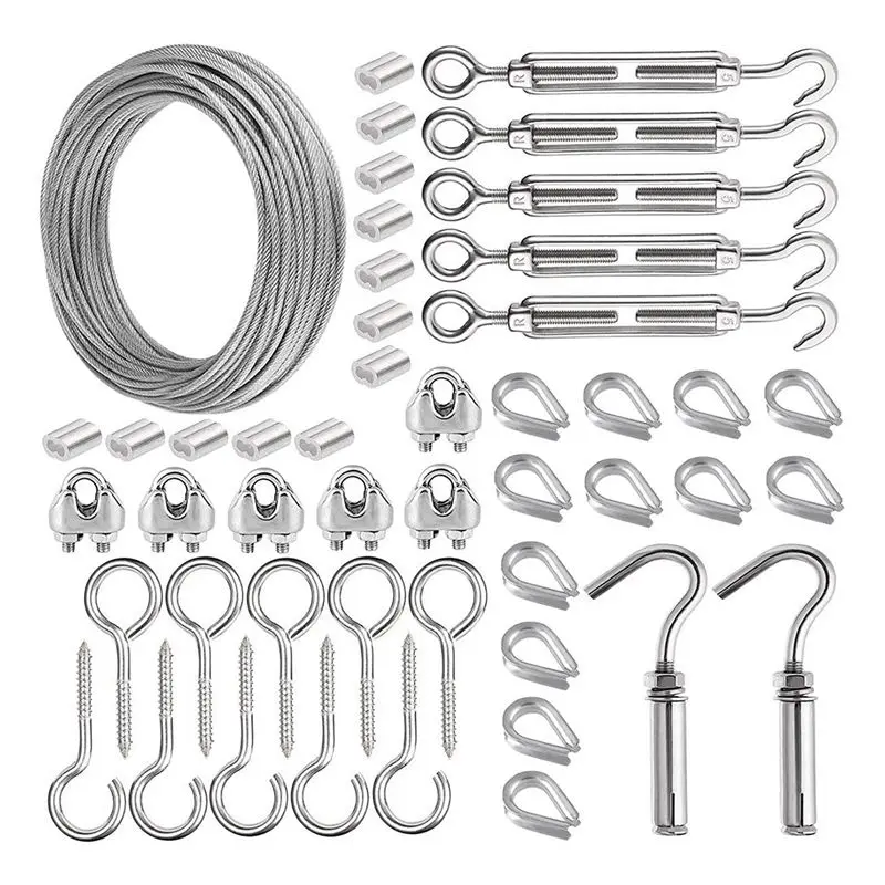 ABJT-Turnbuckles For Cables Wire Trellis Kit String Light Hanging Kit For Wire Curtain Hanging System