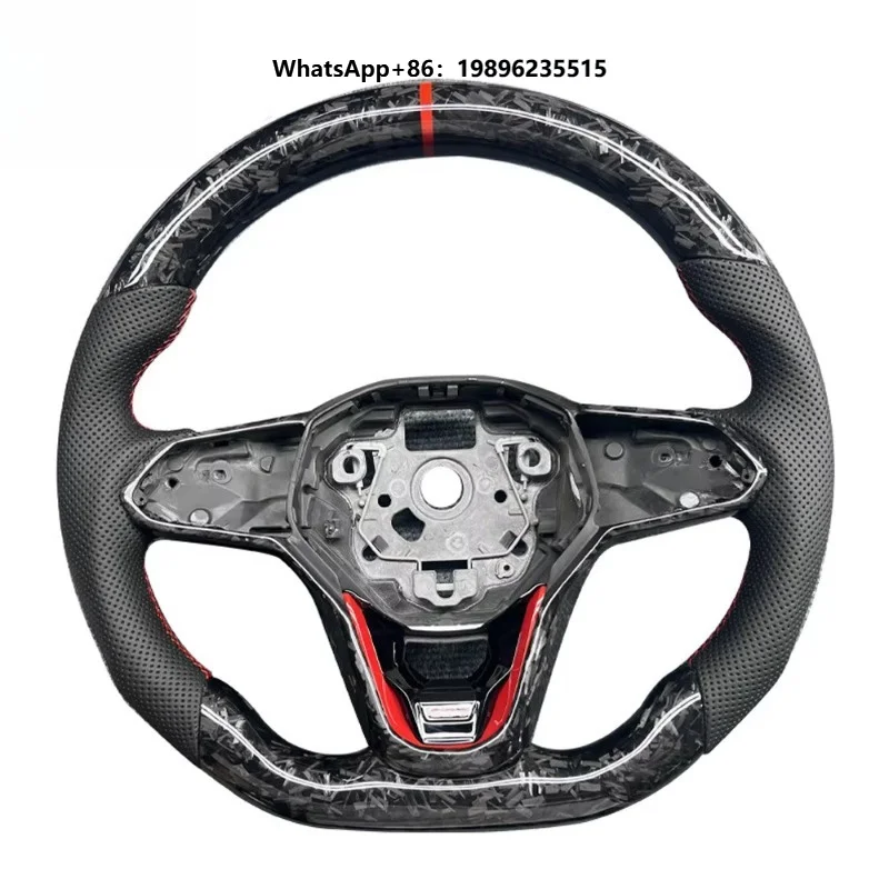 8 GTI 2016-2017 Forged Carbon Fiber 3 Spoke Custom Sports Steering Wheel Modification Cross-Border Supply CN