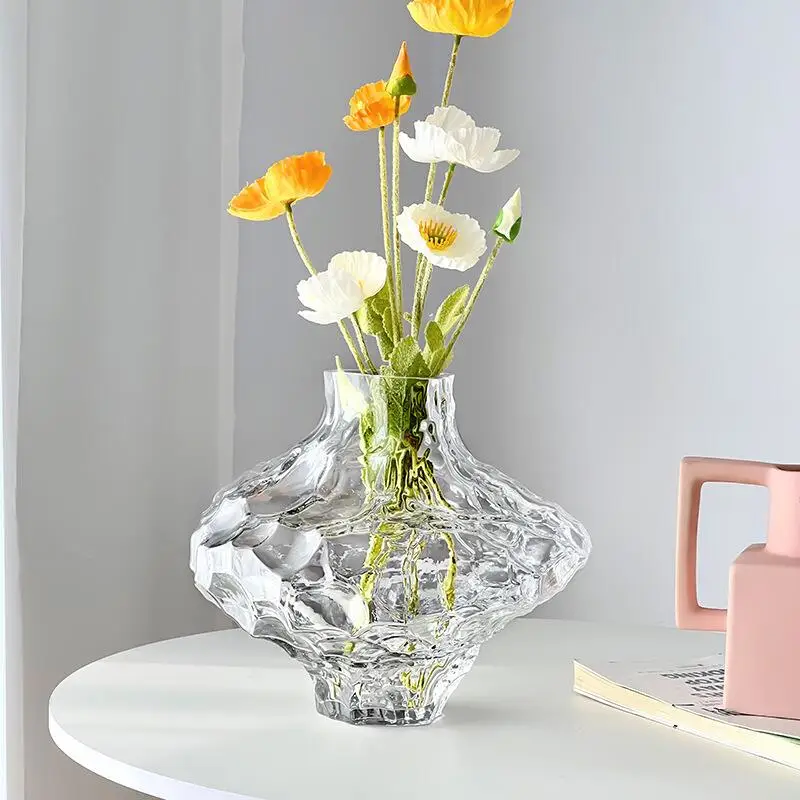 Luxury Nordic Minimalist Style Frosting Glass Vase Classic Home Living Room Decoration Stand For Flowers Decorative Vases Modern