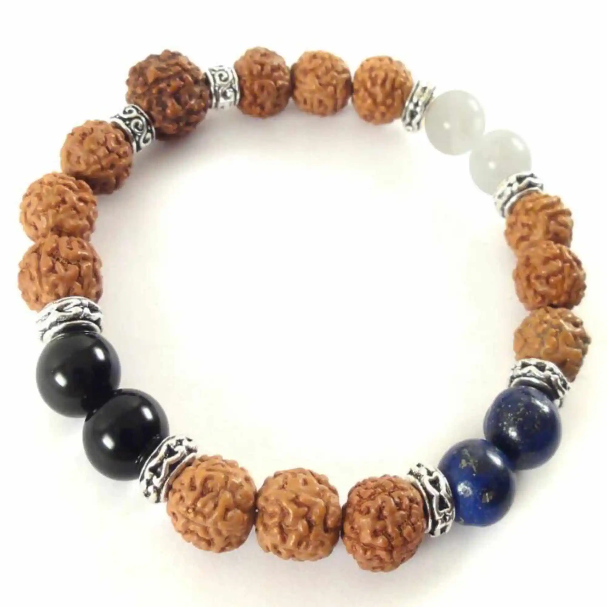 8mm Natural round Rudraksha gemstone beads Bracelet gift Restore Colorful Blessing Classic Inspiration Bohemia Chic Practice