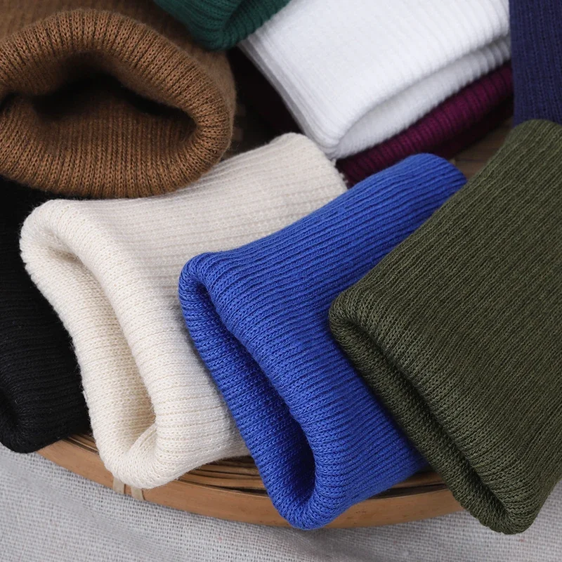 35x7cm Pure Cotton Ribbed Knitted Cuffs Fabric For Adult And Children's Sweaters Down Jackets Handmade DIY Leg Cuffs TJ21161