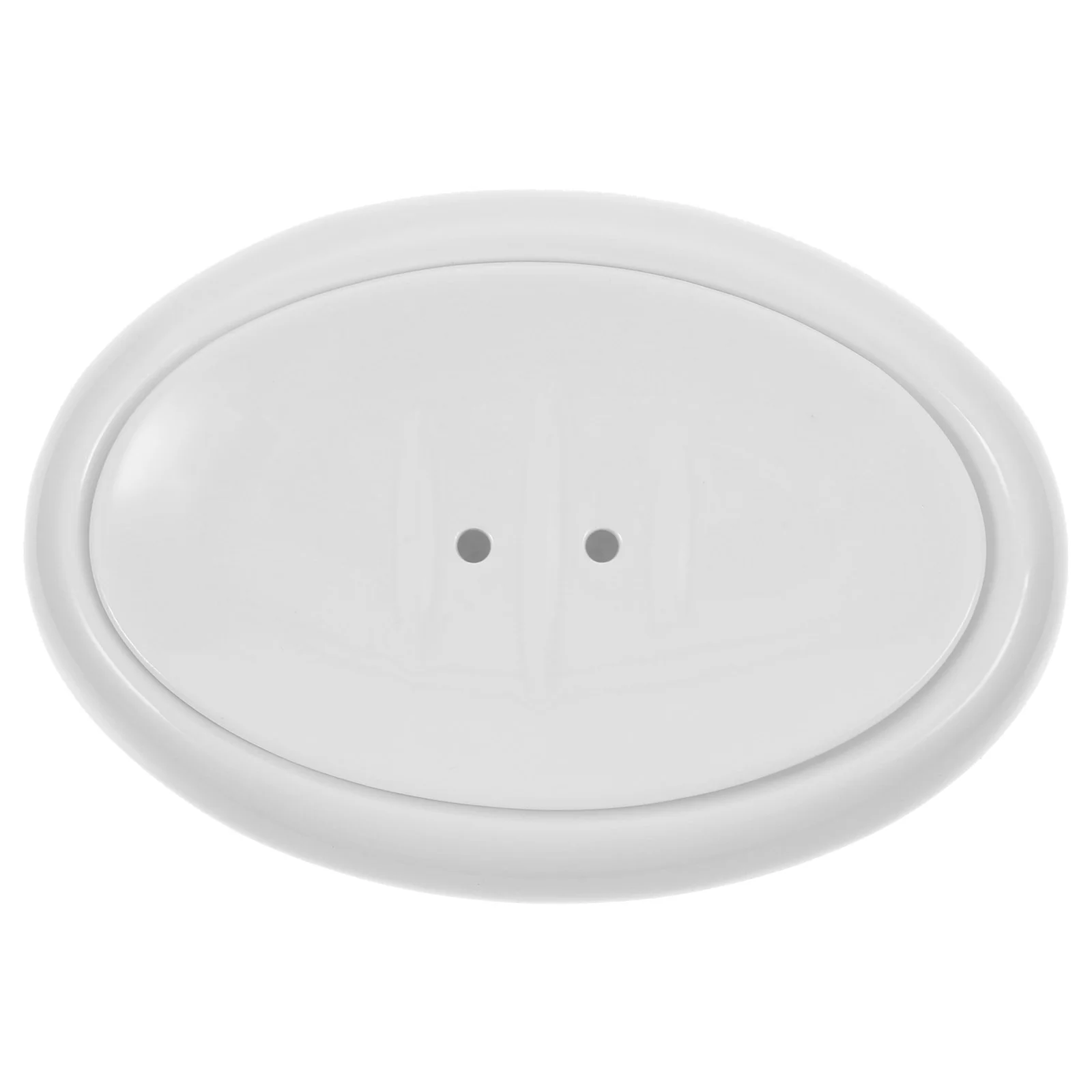 Soap Dish for Shower Creative Oval Double Layer Drainable Ceramic White Bathroom Case